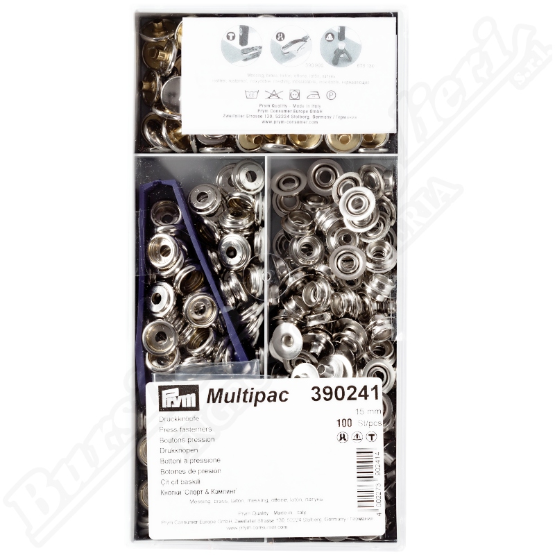PRYM BOTTONI RIBADIRE MM.15 NIKEL/BRUNITO CF.100PZ